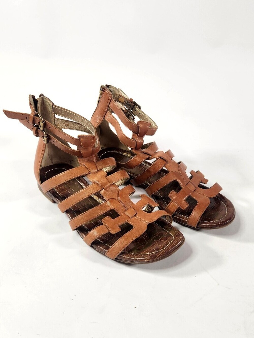 Sam Edelman Brown Leather Gladiator Sandals Size 7.5
